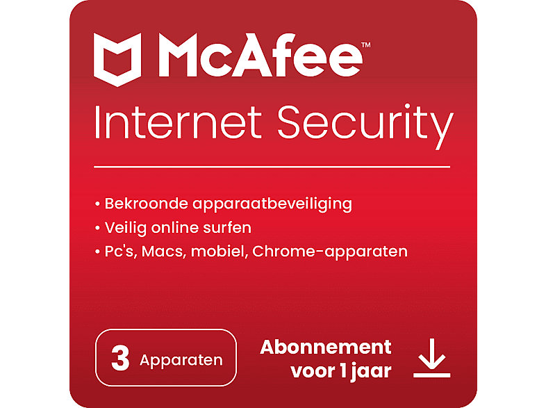 McAfee Internet Security - 3 Devices - 1 Year - Dutch