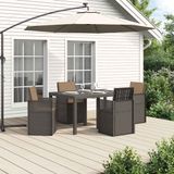 vidaXL Tuin Eettafel Set met Kussen 5 Stuks Lichtgrijs en Taupe PP