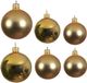 Decoris Kaemingk B.V. Compleet glazen kerstballen pakket goud glans/mat 16x stuks - 6x 6 cm - 6x 8 cm - 4x 10 cm