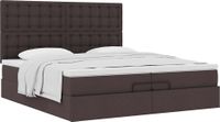 Maison Exclusive - Cadre de lit ottoman avec matelas brun foncé 200 x 200 cm textile