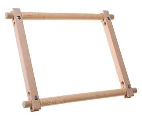 Elbesee Sew Easy Clip Handdraai-frame (30 cm x 30 cm), hout, bruin, 55 x 9 x 3 cm