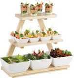 Merkloos Buffetstandaard "Triangle", Ahorn, RVS