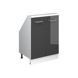 Vicco Rion Kast voor schuine wand – met 2 deuren Antraciet hoogglans/wit