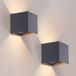 Ledvion - 2x USB Rechargeable Wall Lamp with Sensor – 4400 mAh – Anthracite – Wireless – IP44 – Indoor & Outdoor – Warm White Light - Day and night sensor