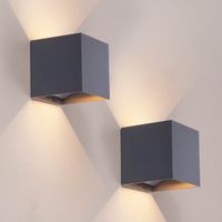 Ledvion - 2x USB Rechargeable Wall Lamp with Sensor – 4400 mAh – Anthracite – Wireless – IP44 – Indoor & Outdoor – Warm White Light - Day and night sensor