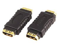 PremiumCord HDMI-koppeling, adapter HDMI A naar HDMI A, bus naar bus, voor Full HD 1080p, 3D, kleur zwart, verguld