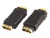 PremiumCord HDMI-koppeling, adapter HDMI A naar HDMI A, bus naar bus, voor Full HD 1080p, 3D, kleur zwart, verguld