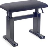 Stagg PBH 780 BKP VBK - Pianobank, hydraulisch, zwart, met zwarte ribfluwelen zitting (hoogglans)