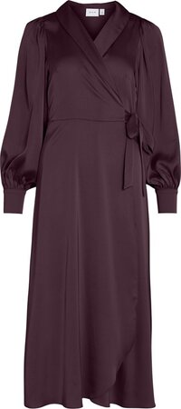 VILA - VIENNA RAVENNA ANKLE WRAP DRESS-NOOS/DC - Dames - Maxi jurken - Maat 40 - Donkerrood