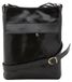 Sac bandoulière en cuir de vachette véritable, couleur noire, fabriqué en Italie