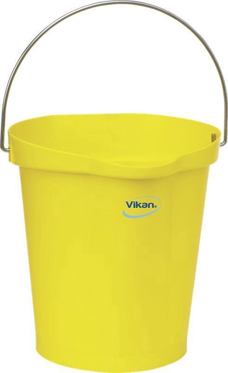 Vikan 56866 emmer 12 liter geel met maatverdeling en schenktuit