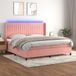 Maison Exclusive - Lit boxspring avec matelas et éclairage LED, rose, 200x200 cm, velours