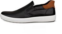 Ecco Soft 7 Easy Slip Heren Sneakers Zwart/Cognac Leer Maat 40
