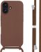 imoshion Étui en silicone avec cordon pour l'Apple iPhone 16 - Marron