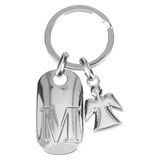 Depesche Beschermengel sleutelhanger met letter M Zilver & donkerblauw