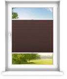 time4blinds - Plisségordijn zonder boren op maat gemaakt - Vouwgordijn - Plisségordijn privacy en zonwering - Eenvoudige installatie - Kant-en-klaar plisségordijn - 60x200 cm - Klassiek bruin