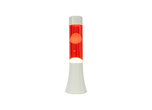 Fisura - Lavalamp. Lamp met ontspannend effect. Inclusief reservelamp. 11 cm x 11 cm x 39,5 cm. (Rood)