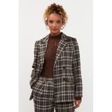 Ydence Geruite Blazer - Bruin