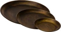 Snackdienblad Bol Snackdienblad 41 x 41 x 3 cm Gouden Metaal 3 Onderdelen
