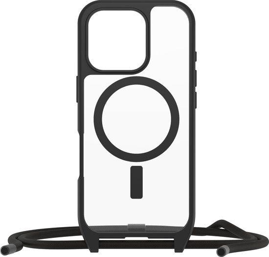 OtterBox React Necklace Series voor MagSafe voor iPhone 16 Pro, Black Crystal