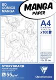 Clairefontaine Manga Paper – A4 storyboard papier – 100 vellen – Wit – 55 g