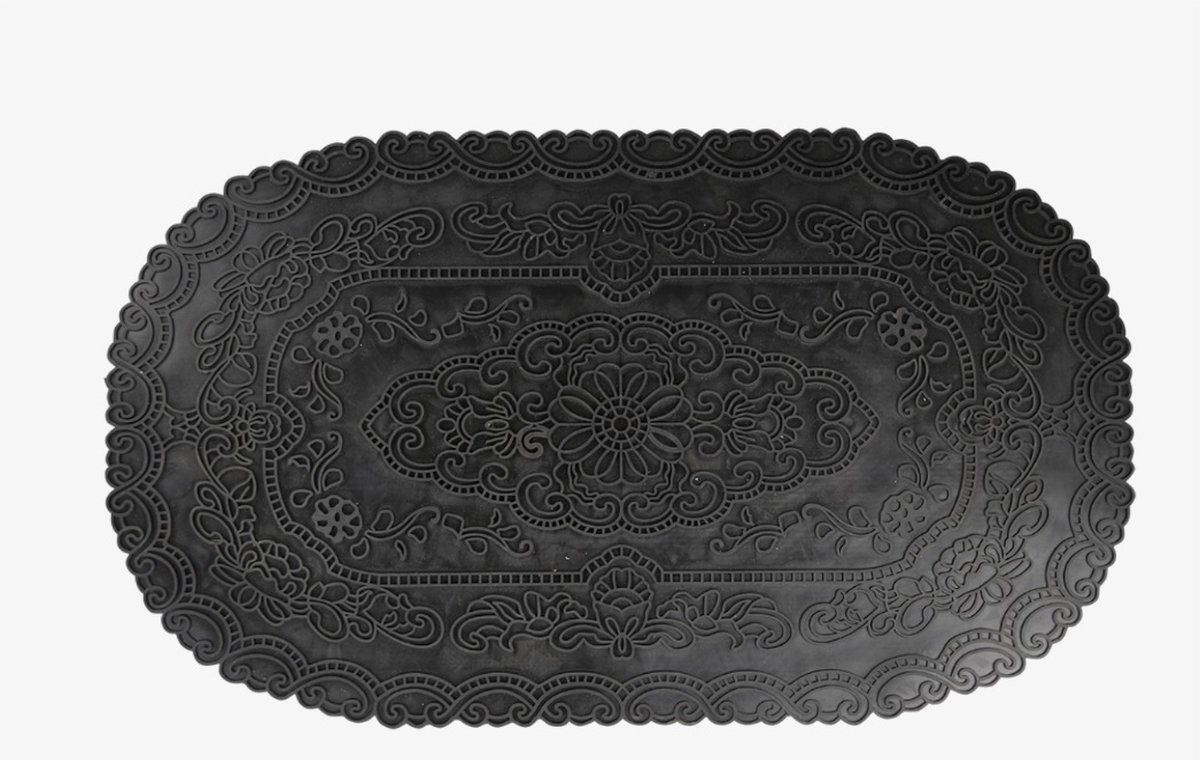 Esschert Design - Rubberen Deurmat - Perzisch Motief - Zwart - 44 x 74,6 cm