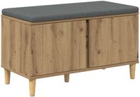 vidaXL Hallenbank Artisan Eik 80 x 38 x 46 cm Geëngineerd Hout en Stof