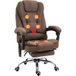 Chaise de bureau marron 65x70x119 cm revêtement en lin (100% polyester)