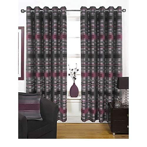 New York Eyelet/Ring Top Chenille Faux Silk Lined Curtains - 66x72" (Pair)