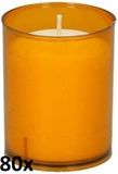 Bolsius 80 stuks ReLight bougie in oranje houder 64/50 (24 uur)