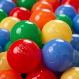 KiddyMoon Kinderballen Ø6 cm 100 Stuks - Speelballen voor Ballenbad - Baby Speelgoed - Geel Groen Blauw Rood Oranje