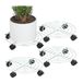 Relaxdays plantentrolley, set van 4, Ø 32 cm, bloempot onderzetter, met wieltjes, staal, plantenroller binnen, staal