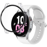 Phonillico® Case compatibel met Samsung Galaxy Watch 5 44 mm - Harde beschermhoes transparant gehard glazen scherm