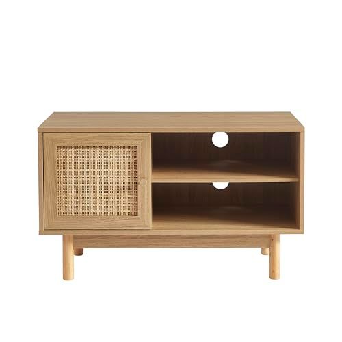 BAÏTA TV-meubel Helena - Eikeneffect & rieten rotan - 90 cm