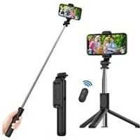 Phonillico® Bluetooth Selfie Stick met afneembare afstandsbediening Telescopisch uitschuifbaar statief voor iPhone Samsung Xiaomi Huawei
