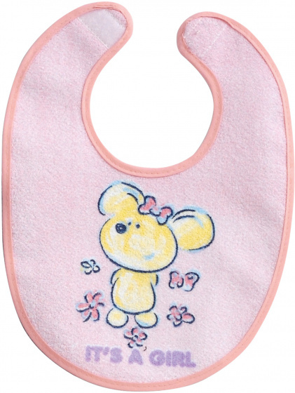 Interbaby slabbetje junior 20 x 30 cm katoen roze roze