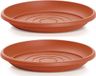 Prosperplast Opvangschaal/onderschaal voor bloempot/plantenpot - 6x - terracotta - rond - Dia 17 cm