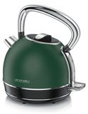 Arendo waterkoker VINTAGE, 1,7 liter, retro-design, 2200 W, temperatuurinstelling 40-100 °C, groen