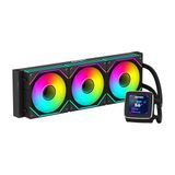 ABYSM Gaming Ocean 360 Black ARGB, refroidissement liquide, avec écran LCD de 7,1 cm (2,8 pouces), pour la surveillance de la température du processeur, de la vitesse du ventilateur et d'autres paramètres