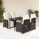 Prolenta Maison Exclusive 5-delige tuinset met kussens, zwart, van polyrotan