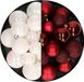 Decoris Kaemingk B.V. Kerstballen 60x stuks - mix donkerrood/parelmoer wit - 4-5-6 cm - kunststof - kerstversiering
