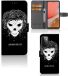 B2Ctelecom Étui de téléphone avec nom Samsung Galaxy A72 Skull Hair Étui livre Cuir artificiel/TPU Crâne/Texte