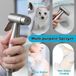 Douchette en acier inoxydable pour bidet – Raccord en T G1/2" – Adaptateur G3/8" – Tuyau de 59 pouces – Crochet pour montage toilette/murale