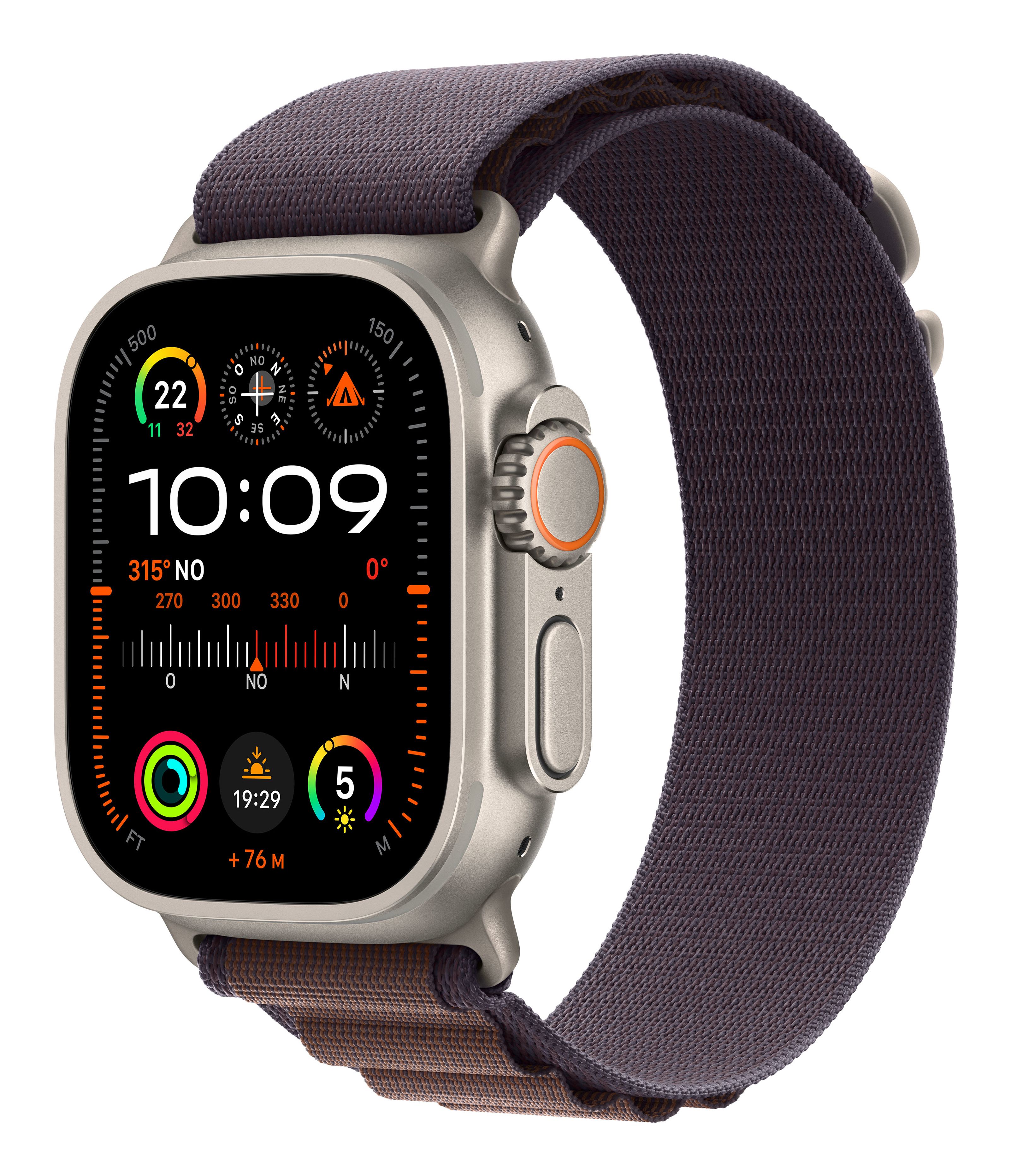 Apple Watch Ultra 2 49mm Titanium GPS + Cellular Smartwatch - OLED Display - Indigo Alpine Loop - Small