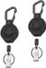 Sans marque Porte-clés rétractables - Lot de 2 pour l'alpinisme - Cordon en acier de 60 cm - Porte-clés robuste pour porte-badge d'identification - Noir