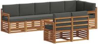 vidaXL - Bank loungeset - 8 zitplekken - Natuurlijk en antraciet - Polyester