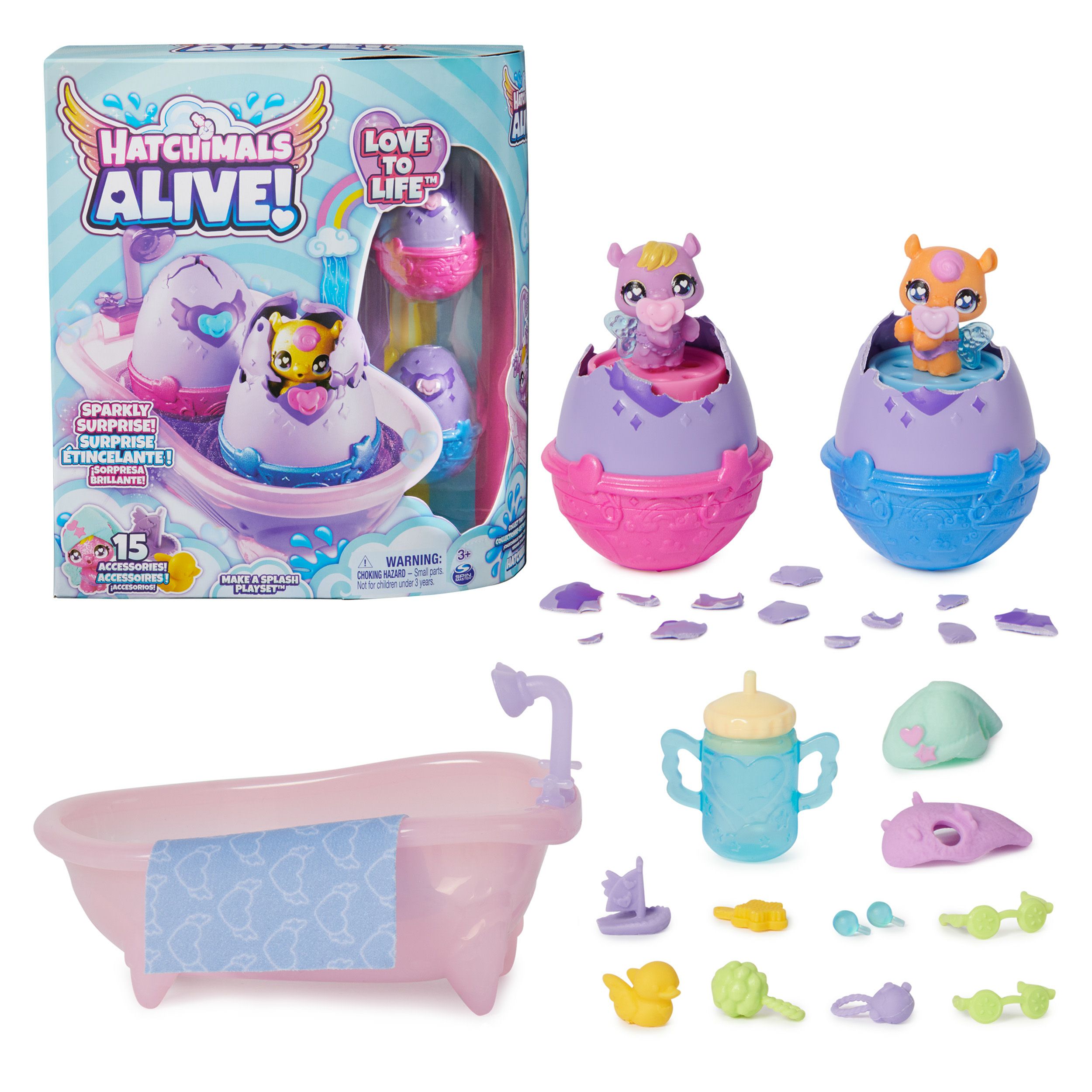 Spin Master Hatchimals Alive Make a Splash Playset with 2 Figures and Accessories