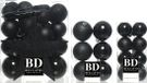 Bellatio Decorations Shoppartners Bv 55x Kunststof Kerstballen met Ster Piek Zwart Mix - 6 cm
