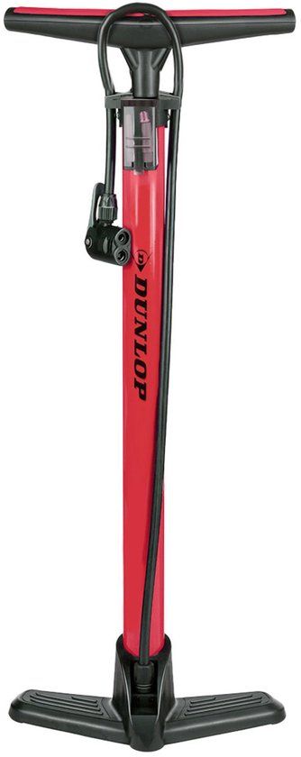 Dunlop Fietspomp - Staande Fietspomp met Adapters voor Dunlop, Schrader en Frans Ventiel