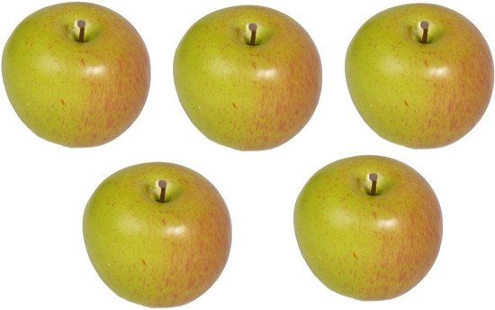 Bellatio Flowers & Plants 5x Kunst appels 8 cm - Decoratiefruit - Nepfruit - Multi